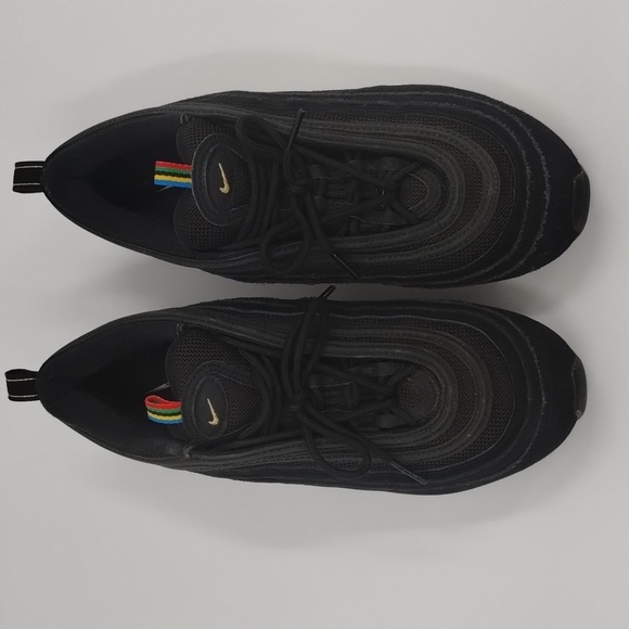 Nike Air Max 97 QS Athletic Lace Up Running Shoe Mens Size 7 black gold swish - Picture 11 of 12